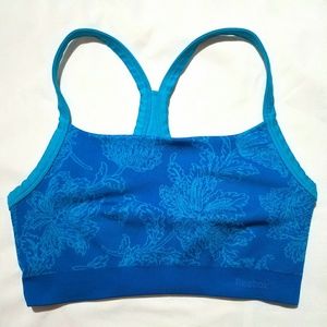 Reebok nwot blue sweater sports yoga bra